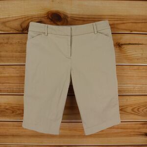 New York & Company Dress Shorts Womens 10 Beige Brown Cotton‎ Pockets Belt Loops